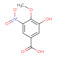 Chemical structure of 3-hydroxy-4-methoxy-5-nitrobenzoic acid - CSSB00020935387