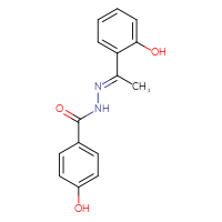 Chemical structure of 4-hydroxy-N'-[(1E)-1-(2-hydroxyphenyl)ethylidene]benzohydrazide - CSSB03438741138
