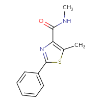 Chemical structure of N,5-dimethyl-2-phenyl-1,3-thiazole-4-carboxamide - CSSB02283619797