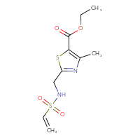 Chemical structure of ethyl 2-(ethenesulfonamidomethyl)-4-methyl-1,3-thiazole-5-carboxylate - CSSB21332164807