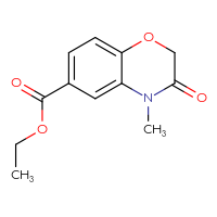 Chemical structure of ethyl 4-methyl-3-oxo-3,4-dihydro-2H-1,4-benzoxazine-6-carboxylate - CSSB00000699204