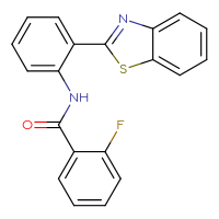 Chemical structure of N-[2-(1,3-benzothiazol-2-yl)phenyl]-2-fluorobenzamide - CSSB00027995532