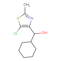 Chemical structure of (5-chloro-2-methyl-1,3-thiazol-4-yl)(cyclohexyl)methanol - CSSB20679245915
