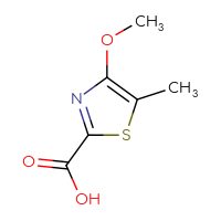 Chemical structure of 4-methoxy-5-methyl-1,3-thiazole-2-carboxylic acid - CSSB00049852301