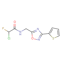 Chemical structure of 2-chloro-2-fluoro-N-{[3-(thiophen-2-yl)-1,2,4-oxadiazol-5-yl]methyl}acetamide - CSSB21332121132