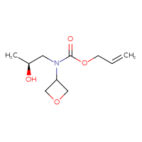 Chemical structure of prop-2-en-1-yl N-[(2S)-2-hydroxypropyl]-N-(oxetan-3-yl)carbamate - CSSB06740968034