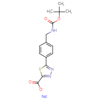 Chemical structure of sodium 5-[4-({[(tert-butoxy)carbonyl]amino}methyl)phenyl]-1,3,4-thiadiazole-2-carboxylate - CSSB21189751448