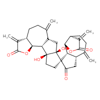 Chemical structure of (1'S,2'S,3aS,6'S,6aR,9R,9aR,9bS,10'R,12'S,16'S)-12',16'-dihydroxy-3,5',6,9'-tetramethylidene-decahydro-2H-3'-oxaspiro[azuleno[4,5-b]furan-9,13'-tetracyclo[8.6.0.0²,⁶.0¹²,¹⁶]hexadecane]-2,4',8-trione - CSSB14948211026