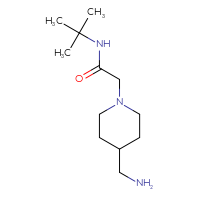 Chemical structure of 2-[4-(aminomethyl)piperidin-1-yl]-N-tert-butylacetamide - CSSB00000301413