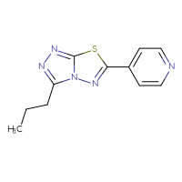 Chemical structure of 4-{3-propyl-[1,2,4]triazolo[3,4-b][1,3,4]thiadiazol-6-yl}pyridine - CSSB00102606689