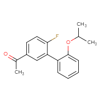 Chemical structure of 1-[6-fluoro-2'-(propan-2-yloxy)-[1,1'-biphenyl]-3-yl]ethan-1-one - CSSB00055383078