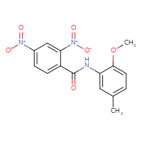Chemical structure of N-(2-methoxy-5-methylphenyl)-2,4-dinitrobenzamide - CSSB00121713594