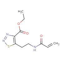 Chemical structure of ethyl 5-[2-(prop-2-enamido)ethyl]-1,2,3-thiadiazole-4-carboxylate - CSSB21332097293