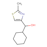 Chemical structure of cyclohexyl(2-methyl-1,3-thiazol-4-yl)methanol - CSSB00013447699