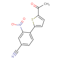 Chemical structure of 4-(5-acetylthiophen-2-yl)-3-nitrobenzonitrile - CSSB07679890272