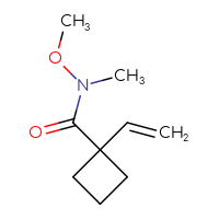 Chemical structure of 1-ethenyl-N-methoxy-N-methylcyclobutane-1-carboxamide - CSSB01148880359