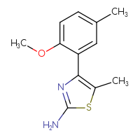 Chemical structure of 4-(2-methoxy-5-methylphenyl)-5-methyl-1,3-thiazol-2-amine - CSSB00000357284