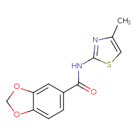 Chemical structure of N-(4-methyl-1,3-thiazol-2-yl)-2H-1,3-benzodioxole-5-carboxamide - CSSB00027757292