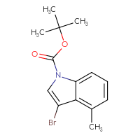 Chemical structure of tert-butyl 3-bromo-4-methyl-1H-indole-1-carboxylate - CSSB00010077787