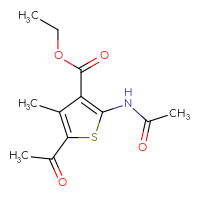 Chemical structure of ethyl 5-acetyl-2-acetamido-4-methylthiophene-3-carboxylate - CSSB00026723928