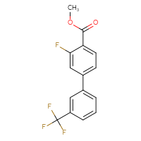 Chemical structure of methyl 3-fluoro-3'-(trifluoromethyl)-[1,1'-biphenyl]-4-carboxylate - CSSB00104392484