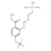 Chemical structure of methyl 4-(trifluoromethoxy)-2-{[2-(trimethylsilyl)ethoxy]methoxy}benzoate - CSSB21432462612