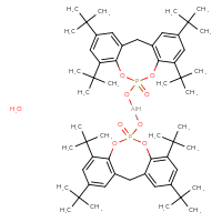 Chemical structure of 5,7,13,15-tetra-tert-butyl-10-{[({5,7,13,15-tetra-tert-butyl-10-oxo-9,11-dioxa-10λ⁵-phosphatricyclo[10.4.0.0³,⁸]hexadeca-1(12),3,5,7,13,15-hexaen-10-yl}oxy)alumanyl]oxy}-9,11-dioxa-10λ⁵-phosphatricyclo[10.4.0.0³,⁸]hexadeca-1(12),3,5,7,13,15-hexaen-10-one hydrate - CSSB20621674112