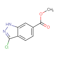 Chemical structure of methyl 3-chloro-1H-indazole-6-carboxylate - CSSB00012360392