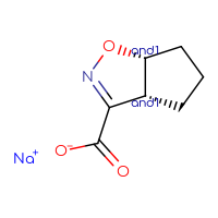 Chemical structure of rac-sodium (3aR,6aR)-3aH,4H,5H,6H,6aH-cyclopenta[d][1,2]oxazole-3-carboxylate - CSSB02125423925