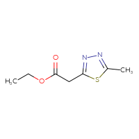Chemical structure of ethyl 2-(5-methyl-1,3,4-thiadiazol-2-yl)acetate - CSSB00022635822