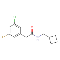 Chemical structure of 2-(3-chloro-5-fluorophenyl)-N-(cyclobutylmethyl)acetamide - CSSB03269742304