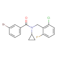 Chemical structure of 3-bromo-N-[(2-chloro-6-fluorophenyl)methyl]-N-cyclopropylbenzamide - CSSB11124151876