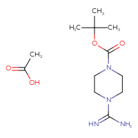 Chemical structure of acetic acid; tert-butyl 4-carbamimidoylpiperazine-1-carboxylate - CSSB00020613988