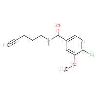 Chemical structure of 4-chloro-3-methoxy-N-(pent-4-yn-1-yl)benzamide - CSSB01997952223