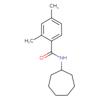 Chemical structure of N-cycloheptyl-2,4-dimethylbenzamide - CSSB00028024184