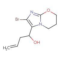 Chemical structure of 1-{2-bromo-5H,6H,7H-imidazo[2,1-b][1,3]oxazin-3-yl}but-3-en-1-ol - CSSB20505090905