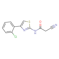 Chemical structure of N-[4-(2-chlorophenyl)-1,3-thiazol-2-yl]-2-cyanoacetamide - CSSB00000683318