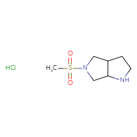 Chemical structure of 5-methanesulfonyl-octahydropyrrolo[3,4-b]pyrrole hydrochloride - CSSB06446553982