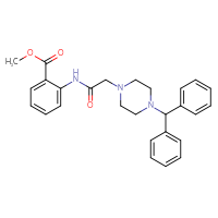 Chemical structure of methyl 2-{2-[4-(diphenylmethyl)piperazin-1-yl]acetamido}benzoate - CSSB00026399141