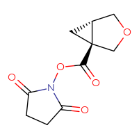 Chemical structure of 2,5-dioxopyrrolidin-1-yl (1S,5S)-3-oxabicyclo[3.1.0]hexane-1-carboxylate - CSSB06413651425
