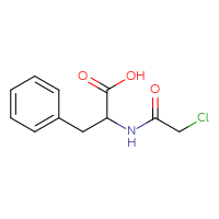 Chemical structure of 2-(2-chloroacetamido)-3-phenylpropanoic acid - CSSB00000010580