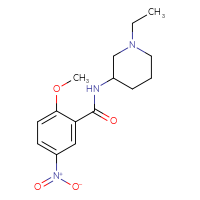 Chemical structure of N-(1-ethylpiperidin-3-yl)-2-methoxy-5-nitrobenzamide - CSSB00046148129