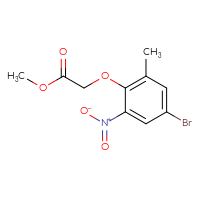 Chemical structure of methyl 2-(4-bromo-2-methyl-6-nitrophenoxy)acetate - CSSB00006008995