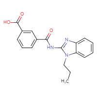Chemical structure of 3-[(1-propyl-1H-1,3-benzodiazol-2-yl)carbamoyl]benzoic acid - CSSB00068994106