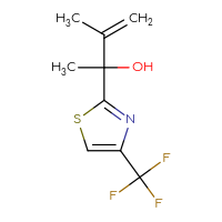 Chemical structure of 3-methyl-2-[4-(trifluoromethyl)-1,3-thiazol-2-yl]but-3-en-2-ol - CSSB21246285430