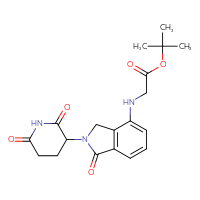 Chemical structure of tert-butyl 2-{[2-(2,6-dioxopiperidin-3-yl)-1-oxo-2,3-dihydro-1H-isoindol-4-yl]amino}acetate - CSSB17856628672