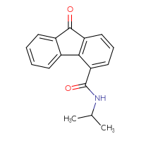 Chemical structure of 9-oxo-N-(propan-2-yl)-9H-fluorene-4-carboxamide - CSSB00027063342