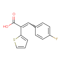 Chemical structure of 3-(4-fluorophenyl)-2-(thiophen-2-yl)prop-2-enoic acid - CSSB00000260922