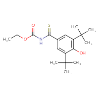 Chemical structure of ethyl N-(3,5-di-tert-butyl-4-hydroxybenzenecarbothioyl)carbamate - CSSB00161153157
