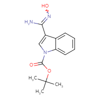 Chemical structure of tert-butyl 3-(N'-hydroxycarbamimidoyl)-1H-indole-1-carboxylate - CSSB00010260510
